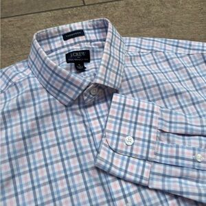 J. Crew Pink/Blue Plaid/Gingham Check Button-down
